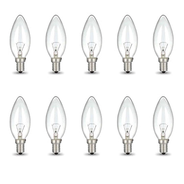 Bulk 10x E14 40W 220V Light Bulbs - C35 Candle Globe For Himalayan Salt Lamp